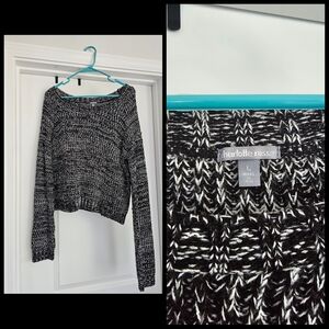 Charlotte Russe Black and White Crew Neck Sweater